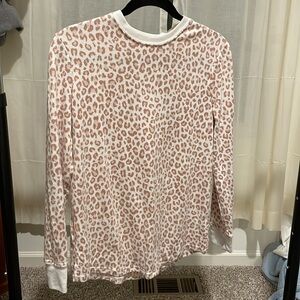 Stars Above Women's Leopard Print Long Sleeve Top and Pants Pajamas - Small- NWT